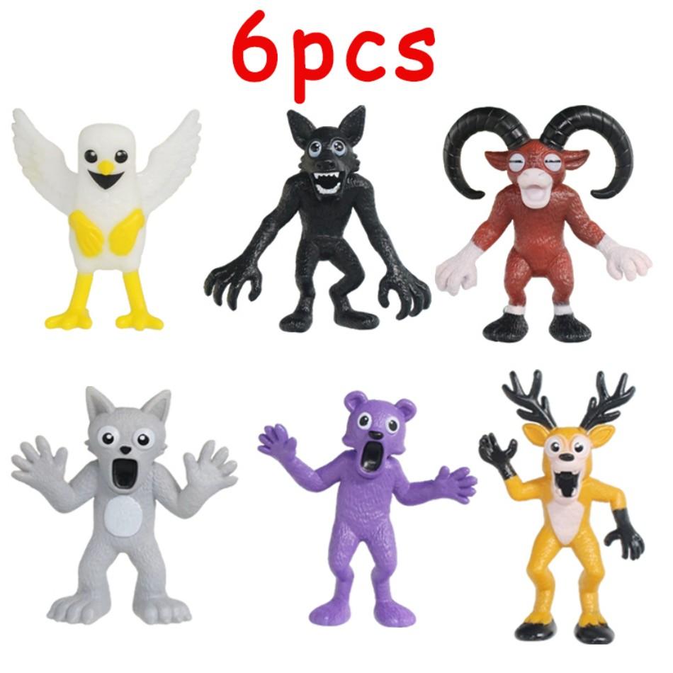 6-18 Stück 99 Nächte im Wald Actionfigur Hirsch Eule Ziege Figur Desktop Dekoration Modell Ornamente Fans Geburtstagsgeschenke