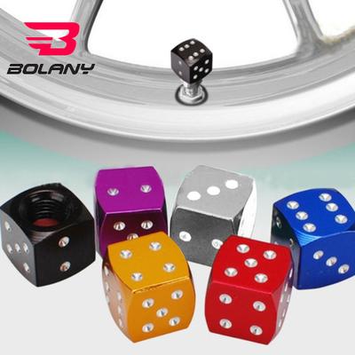BOLANY 4 peças tampas de cobertura anti-poeira da haste da válvula de ar do pneu da roda em formato de dados de bicicleta