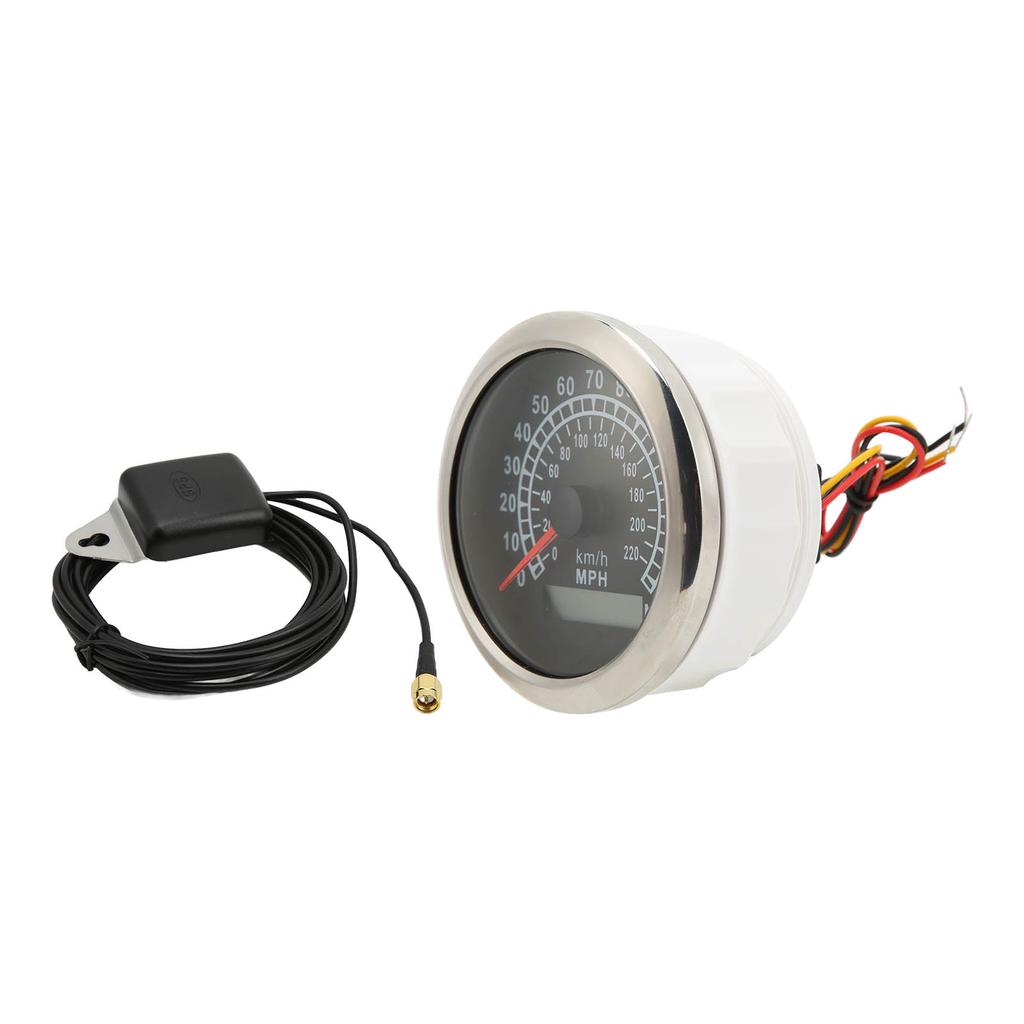 85mm GPS Speedometer Digital 220km H 0‑140MPH IP67 Waterproof Red Backlight 9‑32V Universal Odometer for Car Boat