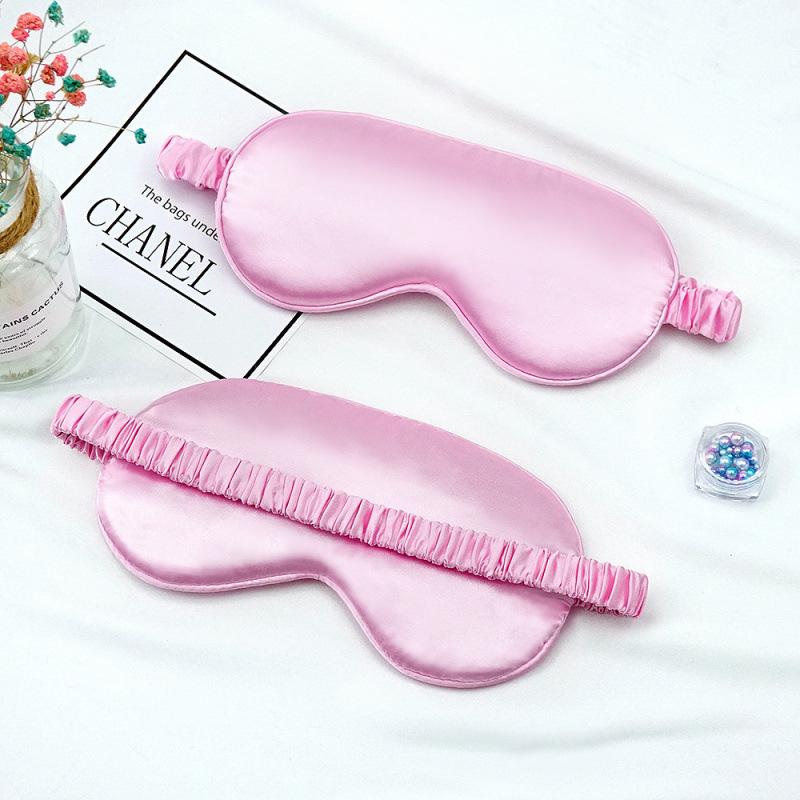Double-Sided Imitation Silk Eye Mask - Light-Blocking, Breathable, Elastic Unisex Sleep Mask with Scrunchie.