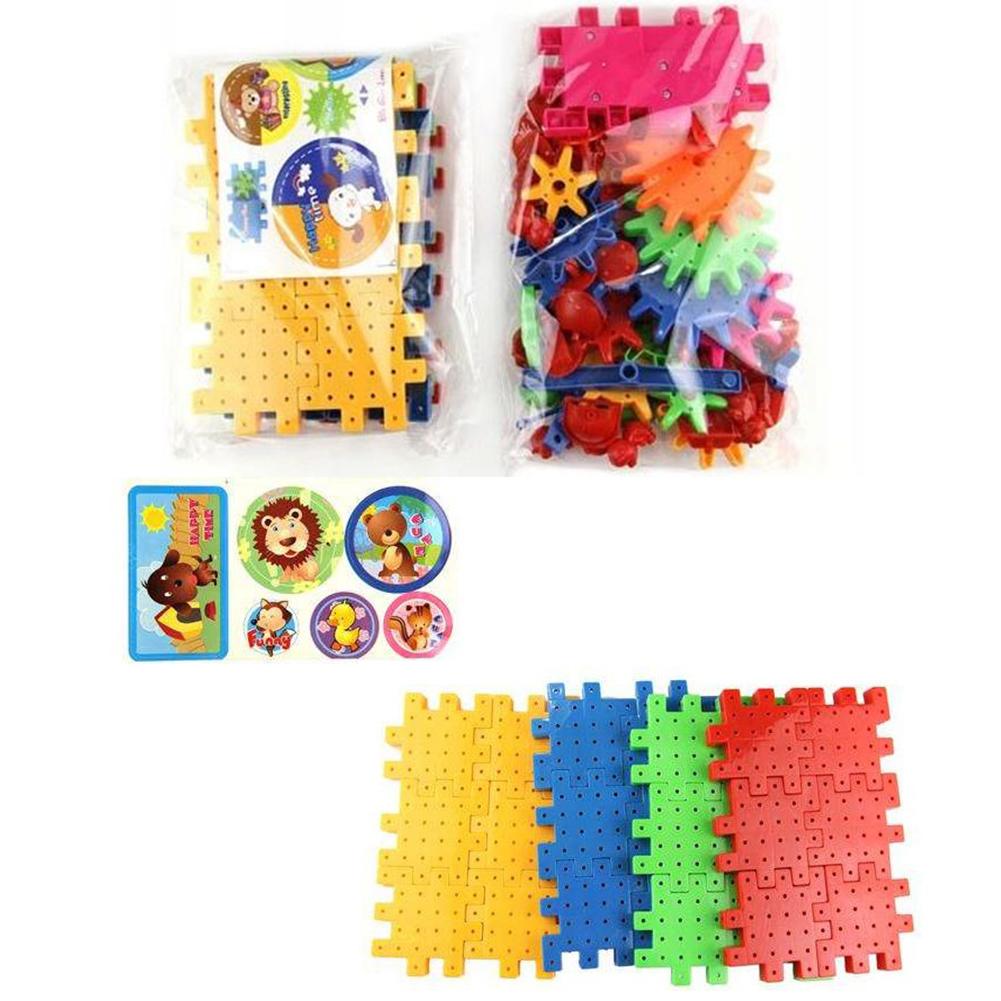 Children Electric Gears 3D Puzzle Building Kits Plastic Bricks Educational Toys