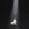 Crystal Ice Skate Shoes Necklace for Women Infinity Love Pendant Rhinestone Zircon Charms Romantic Jewelry Ice Skater Gifts