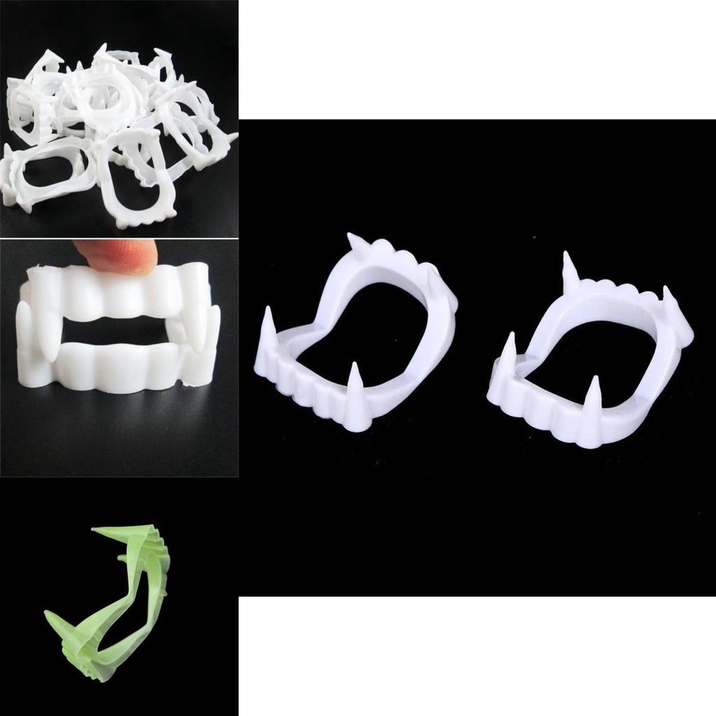 Halloween Party Costume Props Plastic White False Teeth Set Zombie Vampire Fangs Party Decoration Wawazhengfu