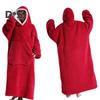 Winter Wearable Blanket Bathrobe with Big Pocket Thick Double-sided Fleece Loose Long Sleeves Pajamas Heat Retention Full Protection Home Lazy Sleeve