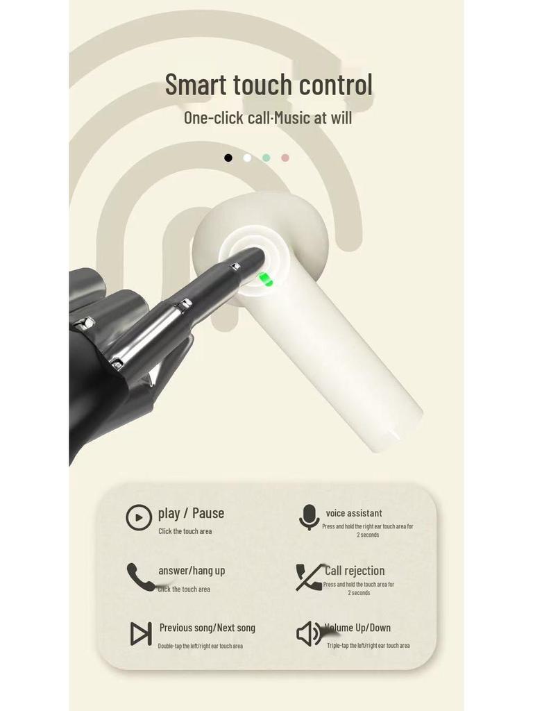 High-Quality Transparent Bluetooth 5.3 Aviation Earbuds with 8-Hour Battery for Sports & Gaming, New White.