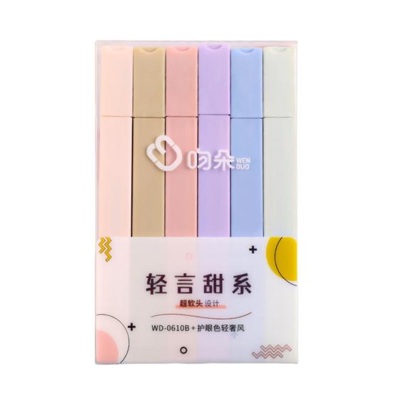 

6 шт., мягкие пастельные маркеры, флуоресцентная ручка, квадратная ручка, цветные маркеры, студенческие канцелярские принадлежности разноцветный