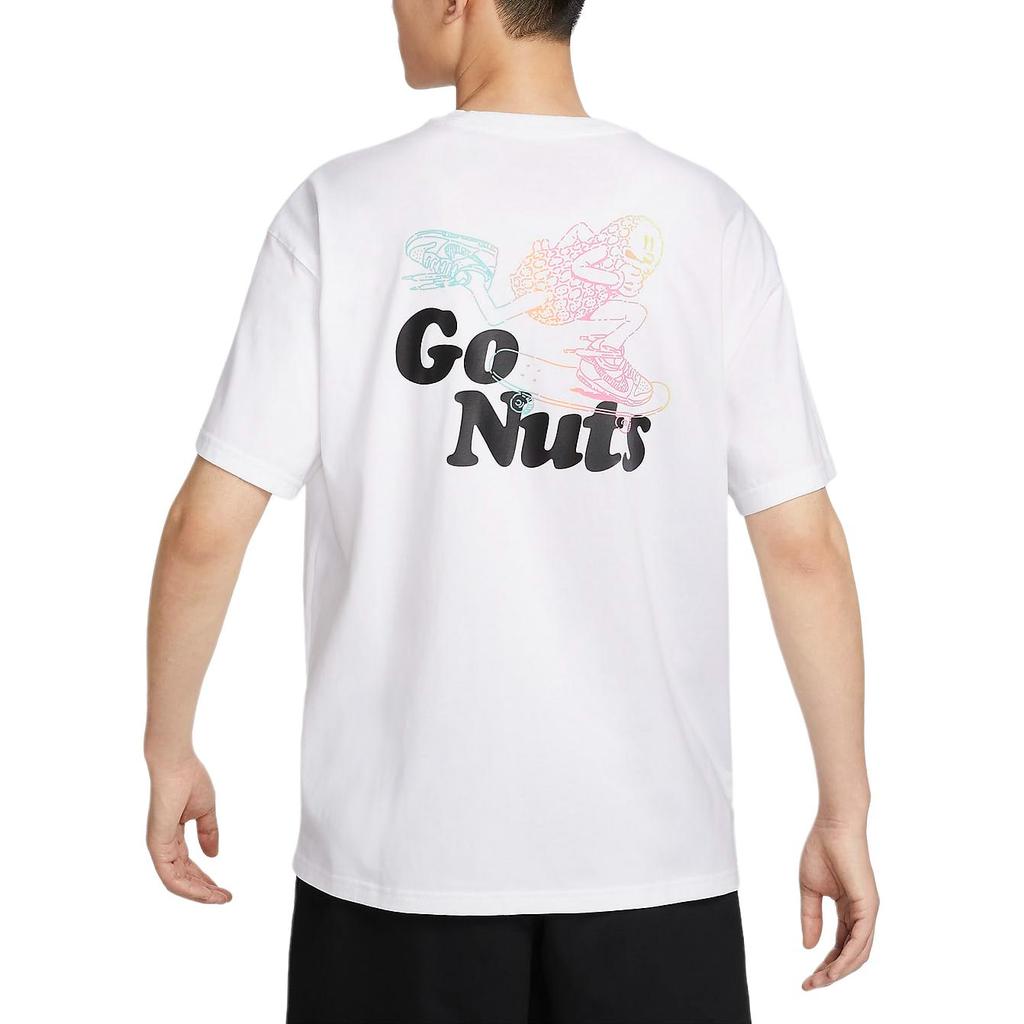 Nike SB T Shirts Men's White Crew Neck Moderate Straight Fit HM4457-100