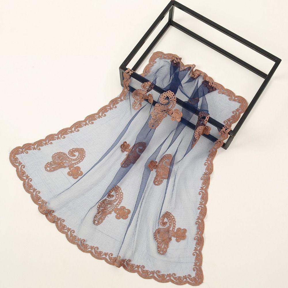 Embroidered Lace Embroidery Square Scarf Thin Lace Trim Lace Headwrap Hair Wrap Breathable Fabric Cashew Flower Bandana