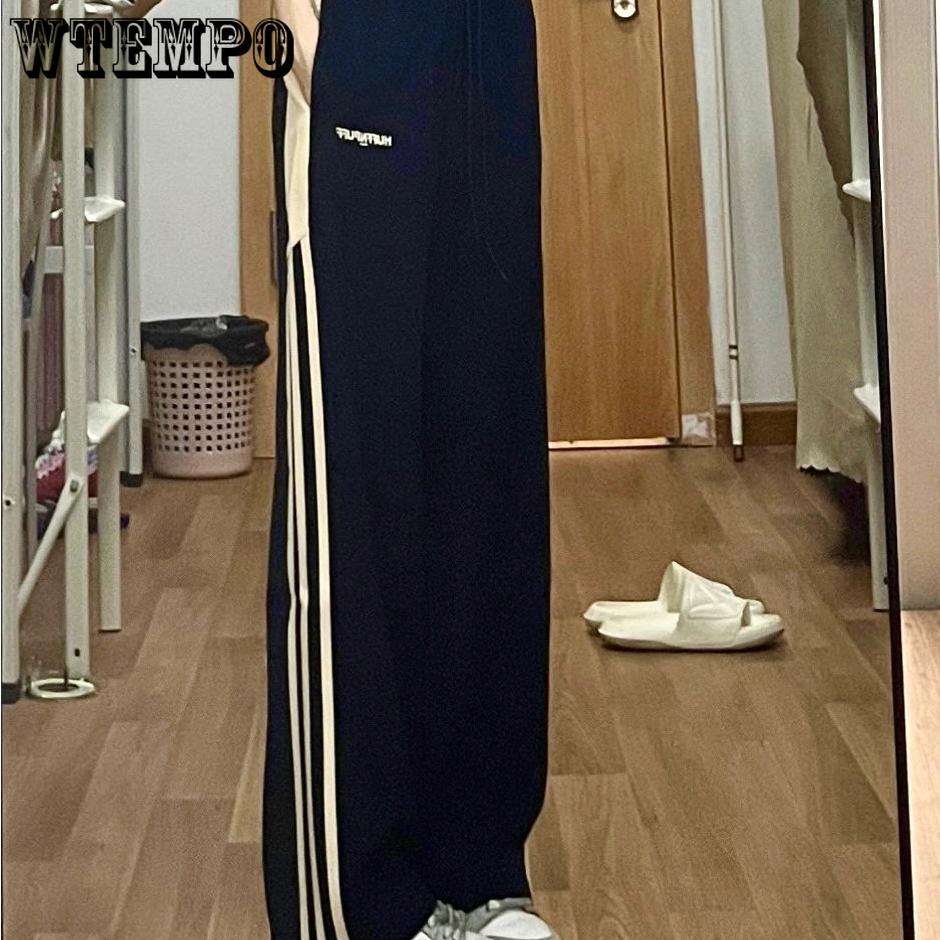 Vintage Pruhované Kalhoty Dámské Harajuku Streetwear Tepláky Parachute Široké Nohavice Hip Hop Teplákové Kalhoty Ležérní