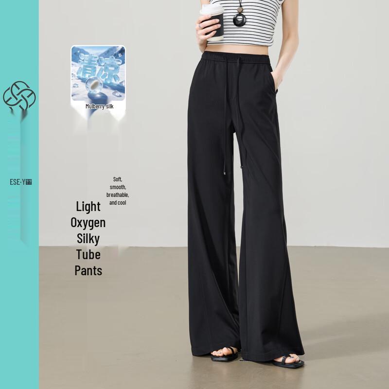 ESE-Y Women s Lyocell Silk Blend Wide-Leg Flare Pants 29