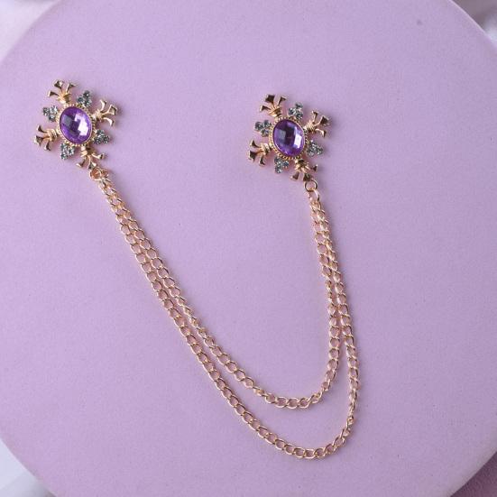 Suit Brooch for Men & Women Double Staggered Metal Hanging