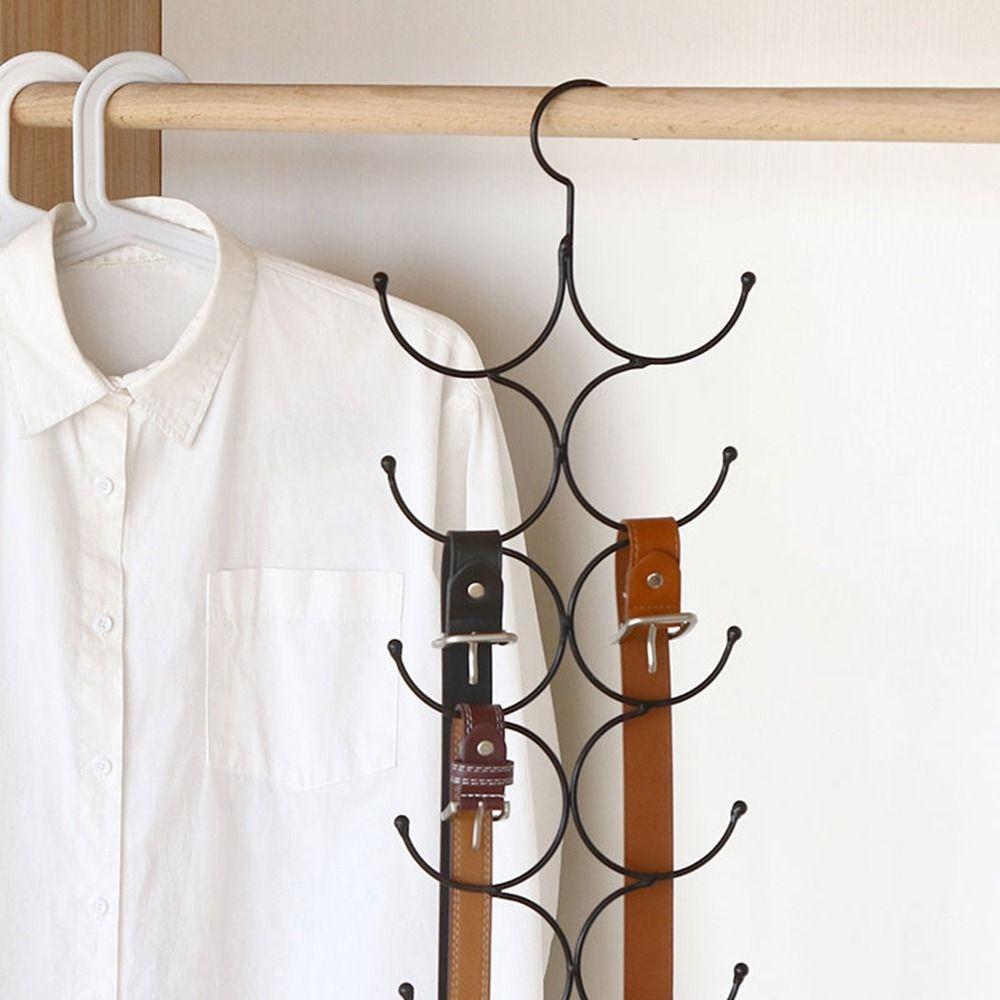 2Pcs Space Saving Belt Scarf Storage Hanger Metal Scarf Tie Rack Multi-layer Scarf Hanger  for Home