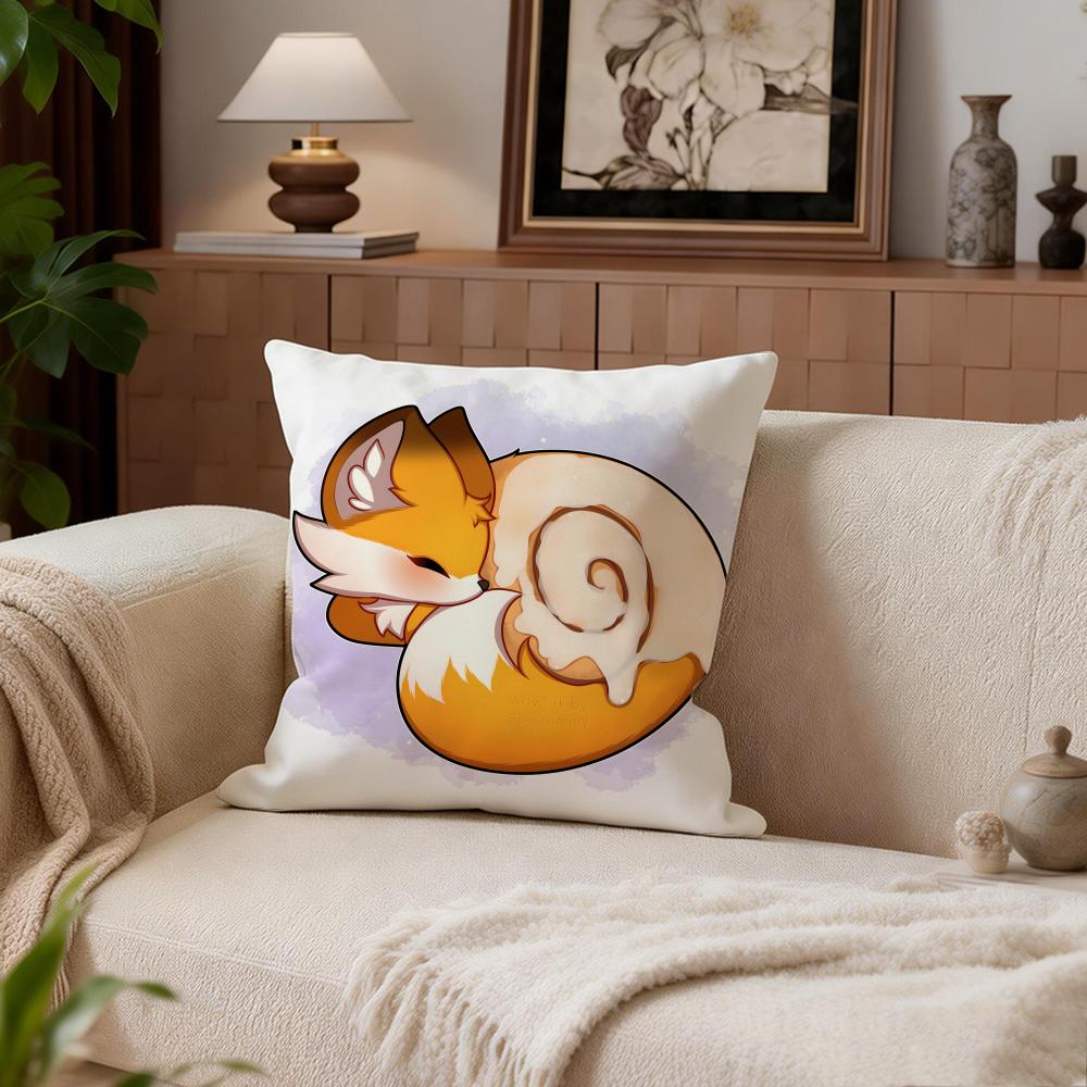 Cute Bokko Fox Cushion Cover Cushion Cover Set 4Pcs 50x50 45x45 40x40 Pillowcase Decorative Sofa Home Decor