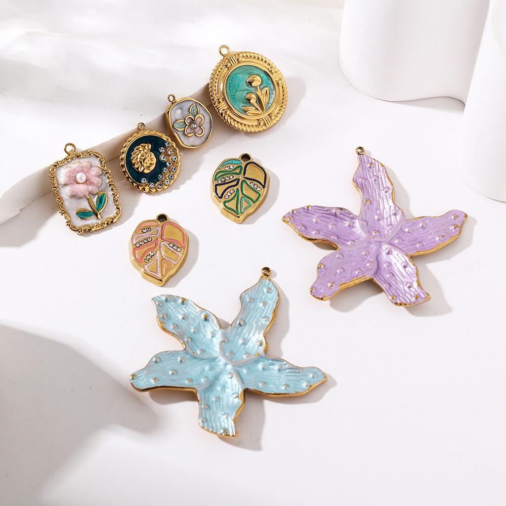 Garden Oil Painting Pendant DIY Earring & Necklace Jewelry Accessories, Stainless Steel