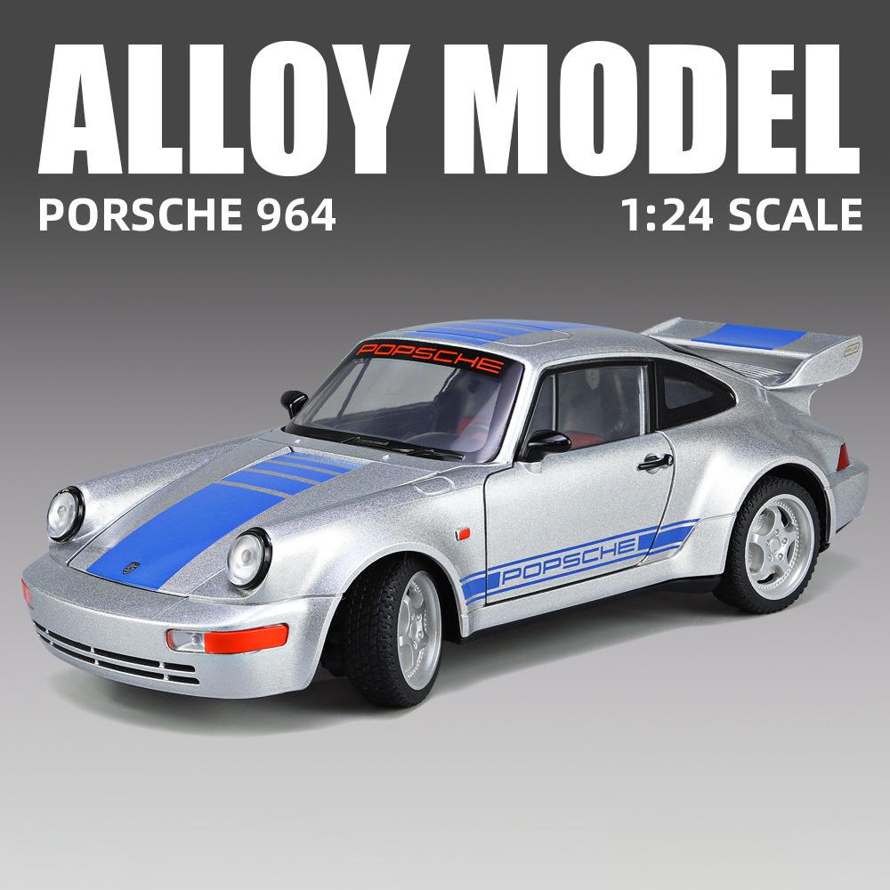 1/24 Porsche 911 964 Carrera RS Alloy Car Diecasts & Toy Vehicles Car Model Sound and Light Pull Back Car Toys for Kids Gifts