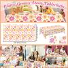 3pcs Boho Daisy Tablecloths - Vintage Hippie Floral Disposable Covers, 54x108 Inches, Perfect for 70s Birthday Parties, Baptisms & Weddings