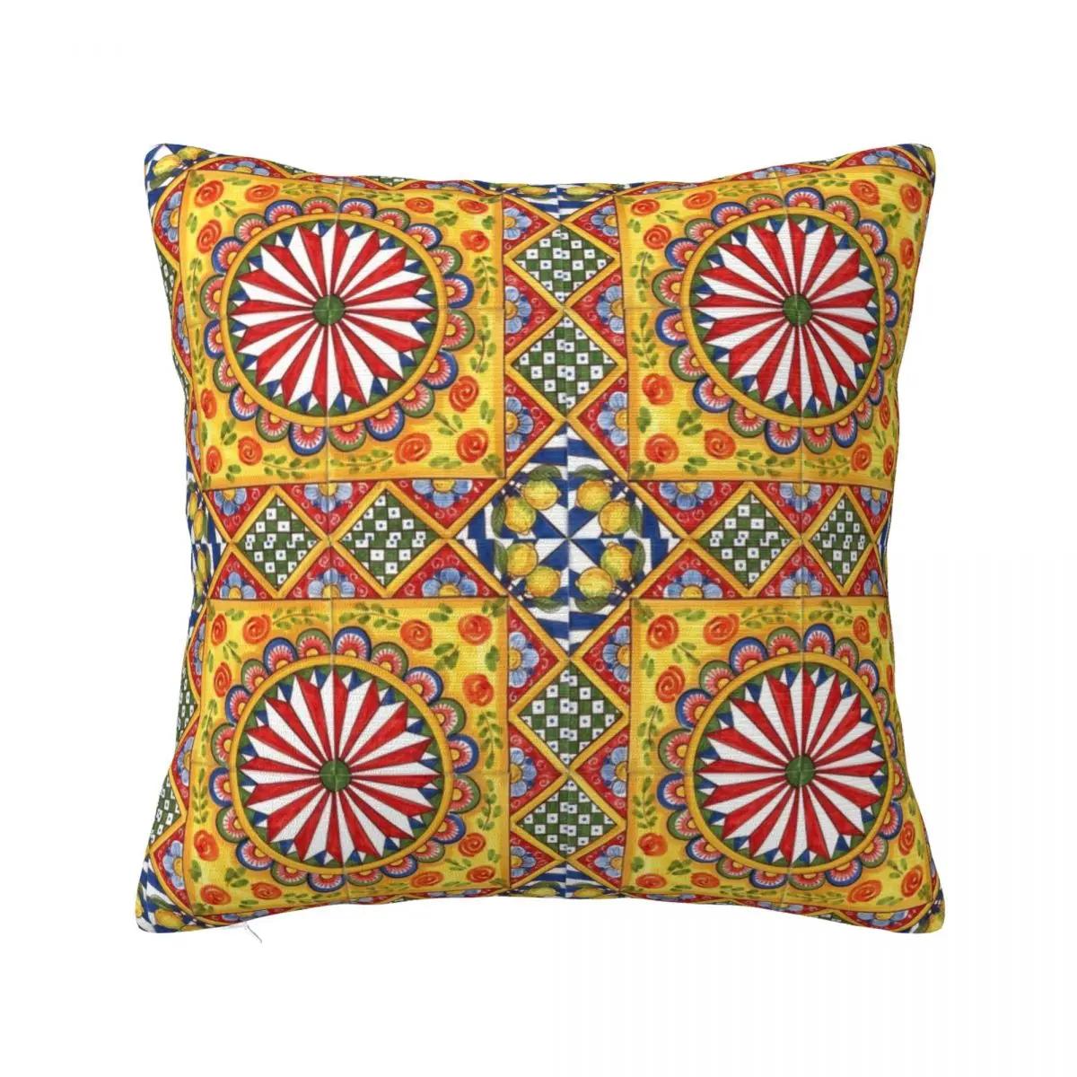 

Sicilian Style IV Throw Pillow christmas pillowcases Decorative pillowcase 12x12Inch