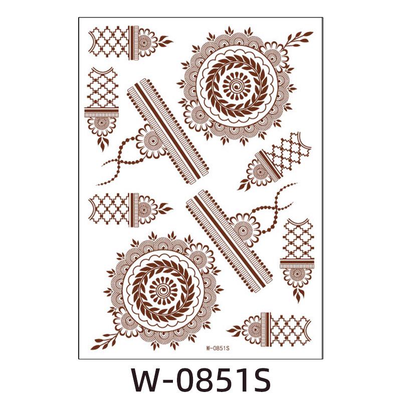 Waterproof European & American Red/Brown Henna Lace Tattoo Stickers for Arab Brides