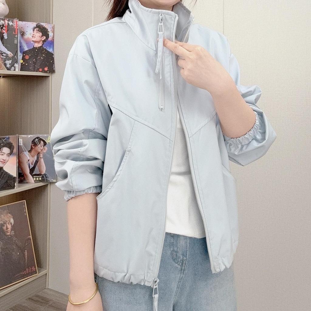 2026 Stylish Women's Versatile Taro Purple Slimming Short Jacket with Stand Collar for Spring/Autumn