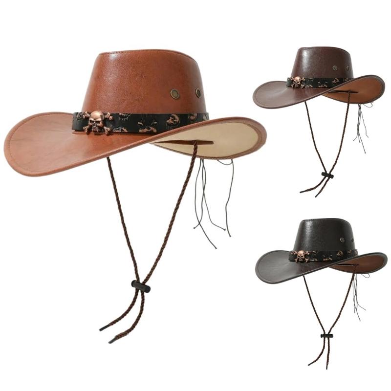 Classical  Cowboy Hat for Travel Wide Brimmed Hat Western Cowboy Hats for Boy Men Adults Cowboy Hats