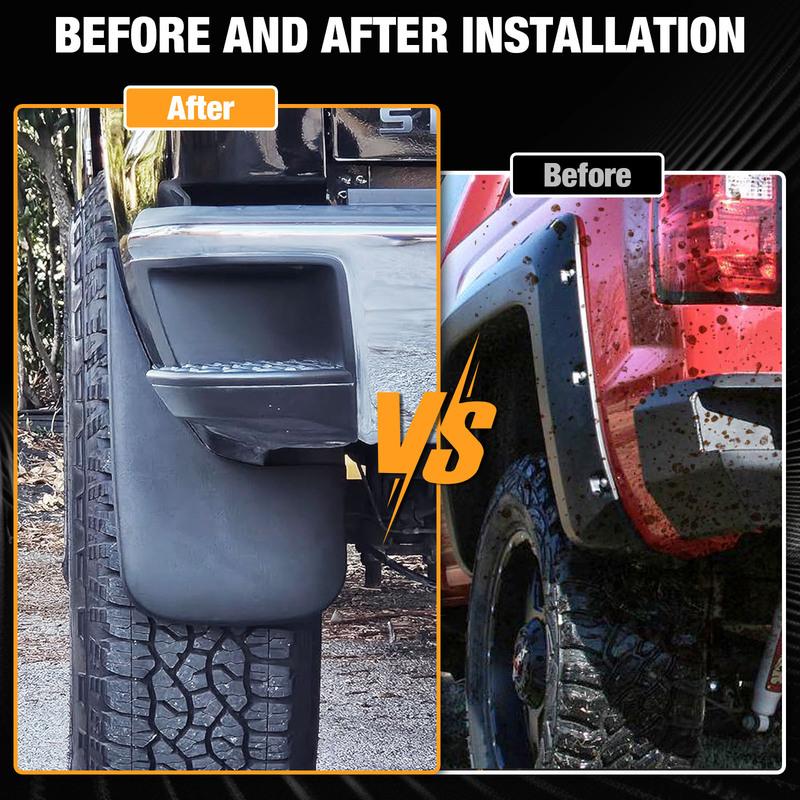 4 Stück für Chevrolet Silverado 1500 2500 3500 HD 2014-2018 Vorne Hinten Schmutzfänger Spritzschutz Schlammbleche Links Rechts 2015 2016 2017