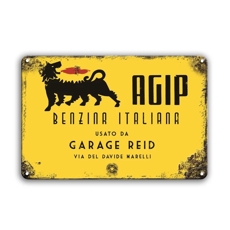 Vintage Decor Shabby Chic Metal Tin Signs Gulf Esso Agip Man Cave Wall Decoraion Motor Oil Garage Wall Stickers Gas Decor Pla