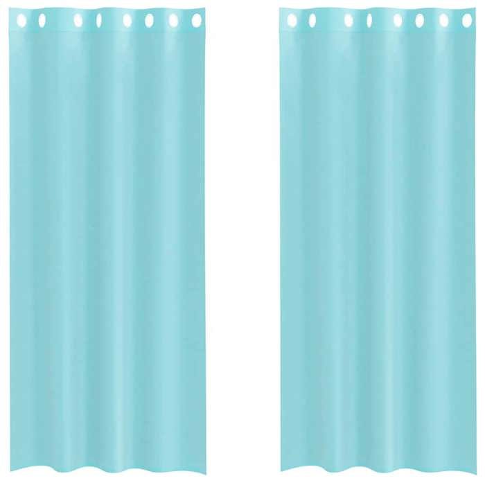 VidaXL Voile Curtains with Eyelets 2 Pcs Turquoise, Net Curtain, Sheer Curtain, Window Voile, Treatment of 4102145