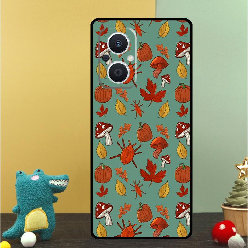 Autumn Leaves Fall Pumpkin Case For OPPO Reno 15 13 10 11 14 Pro 12 F 13F 14F 15F 7 8 Lite OPPO Find X9 X8 X5 Pro Cover
