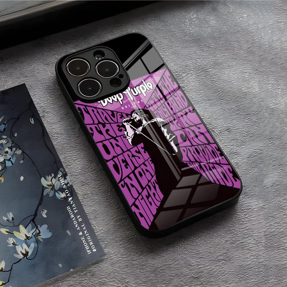 

Чехол для телефона Band D-Deep P-Purple для IPhone 17 Air 16 E Pro Max 15 14 13 Mini 12 Pro 11 Max Plus Черная стеклянная крышка iPhone 15ProMax