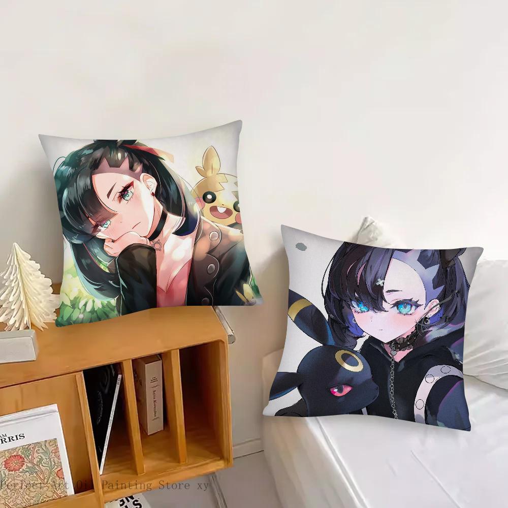 Marnie Animation P-Pokemon Pillow Case Square Pillow Bedroom Sofa Leisure Comfort Cushion Car Living Room Home Decoration 40X40