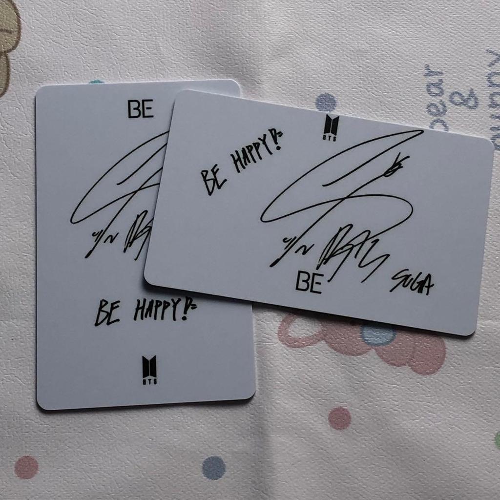 [USED] BTS BE Unreleased Yoongi & Suga Korea Exclusive Lucky Drop Trading Cards (2 Cards)