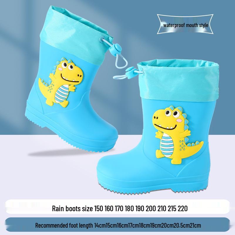 Kids' Non-slip Waterproof Cartoon Rain Boots with Drawstring