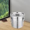 Premium 304 Stainless Steel Rice Storage Container, 12L/3.17gal Airtight Kitchen Grain Bin, Free Standing Food-Grade Canister
