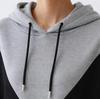 2025 Winter Colorblock Hoodie-Kleid mit langen Ärmeln und Taschen für Damen