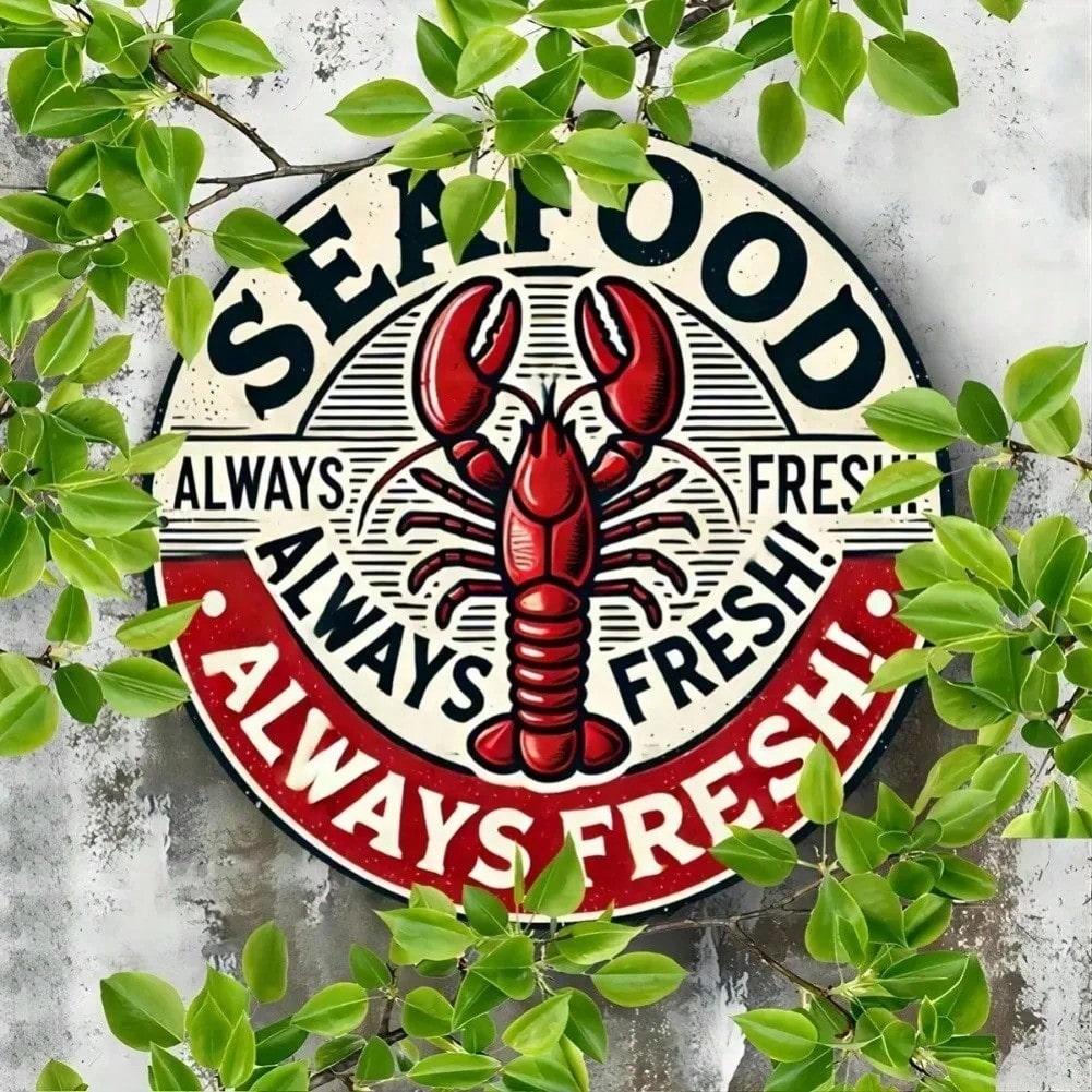 

Vintage Metal Lobster Sign Kitchen Wall Decor Home Bar Cafe 20x20 різнокольоровий