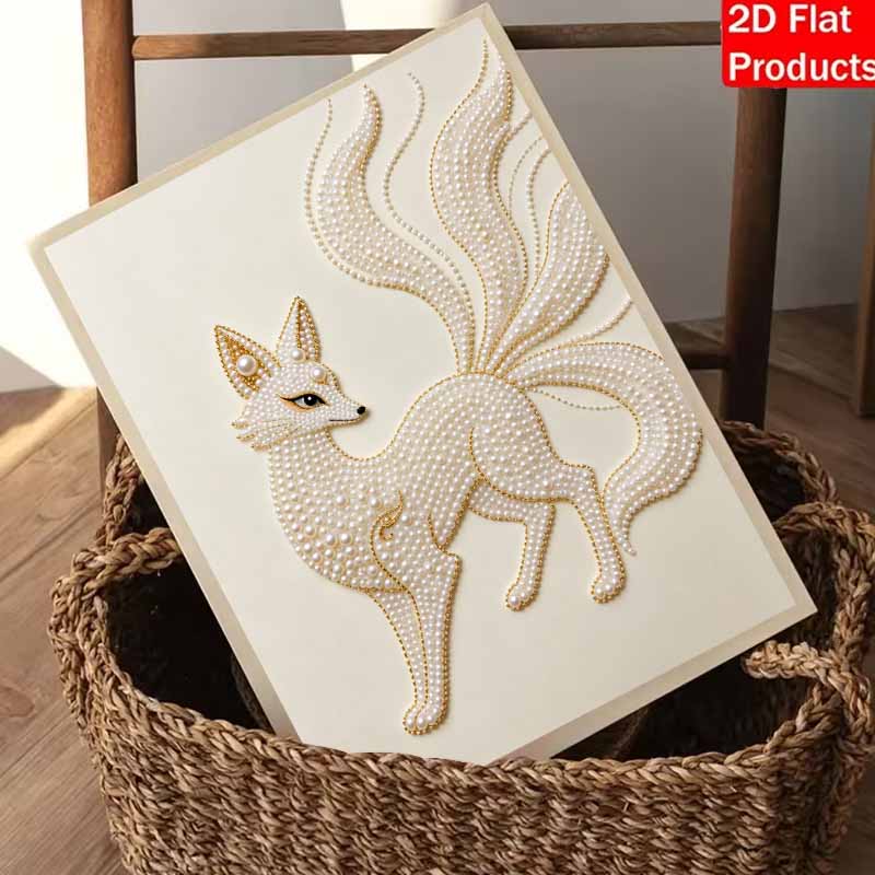 DIY Pearl Diamond Art Painting kits for Adult and Beginners,Exquisite NineTailed Fox Sparkling Painting Craft Home Wall Decor handmade Gift