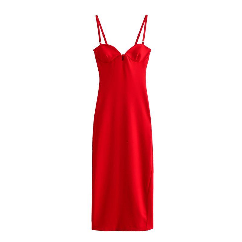 

Kaslead New Arrival Women s Clothing Fashion Style Fashion Slim Fit Slimming Midi Sling Dress 4661315 Red L