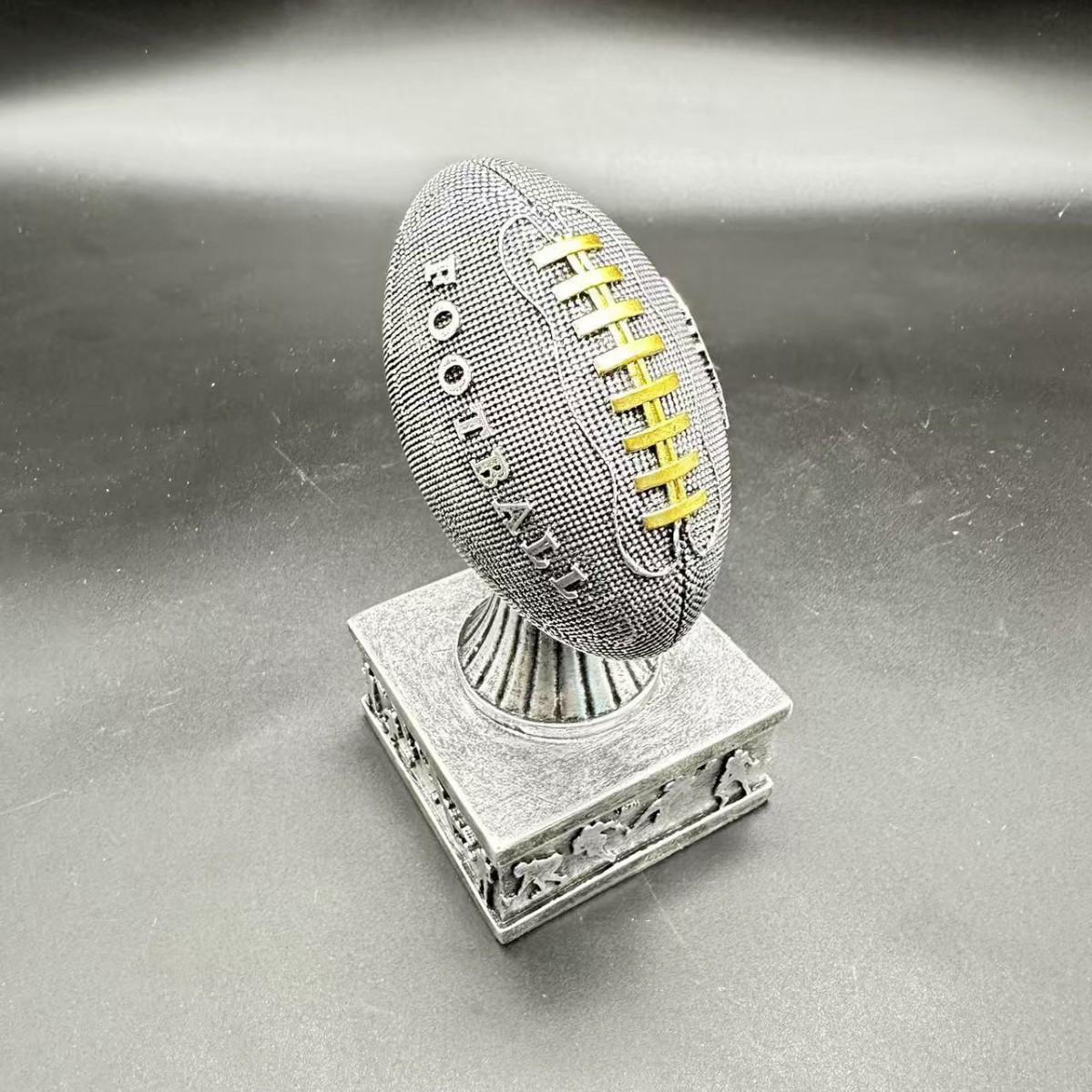 American Football Rugby Trophy - NFL & FFL 8x8x15 cm серебряный