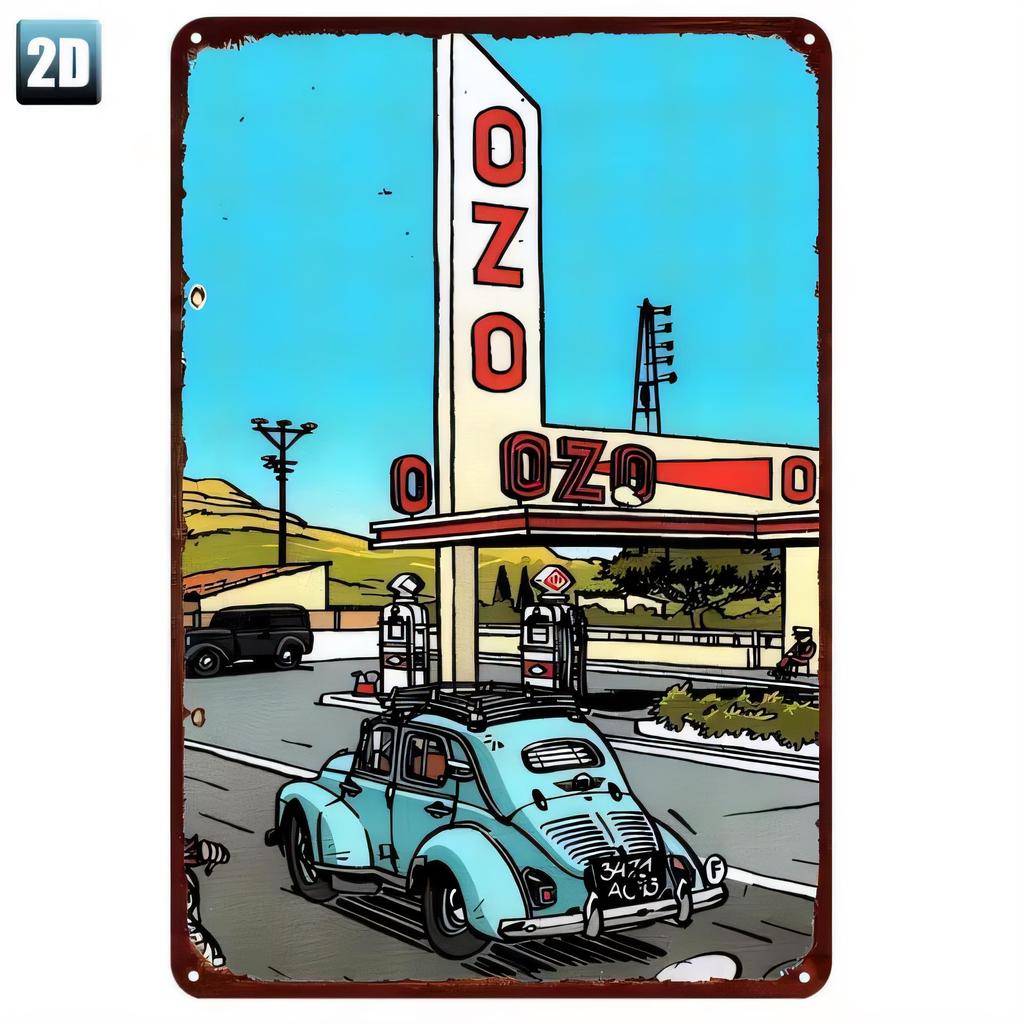 Tin Sign Retro Classic Cartoon Car Garage Wall Decor Metal Sign Vintage D Look Rustic Plaque Poster for Man Cave Bar Pub Home O