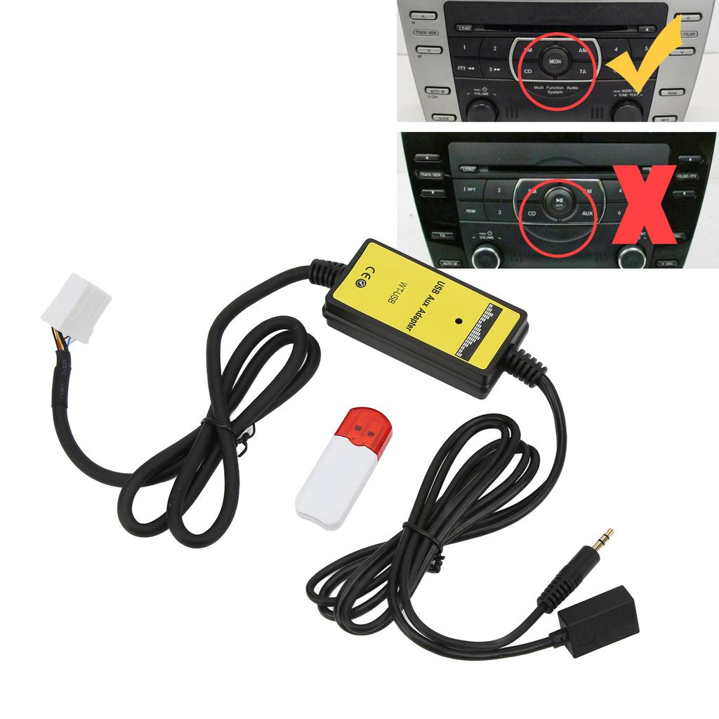 Car Audio Auxiliary Adapter USB Digital Music CD Changer Replacement for Mazda CX7 2007‑2008