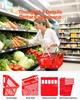 Shopping Baskets, 4 PCS, 21L Stackable PE Plastic Grocery Baskets with Handles, Dense Mesh Structure, Holds up to 9.07kg, Portable for Grocery,