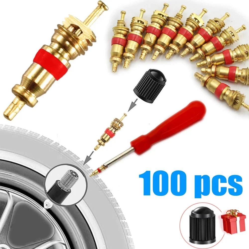 Car Tire Valve Core Tool Set Plastic Handle Removal Tools Wrench Screwdriver Wrench Core Tire Repair Hand Tool for Car Bicycle