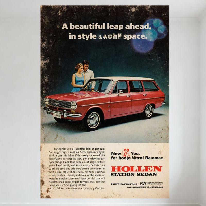 

Vintage Hollen Station Sedan Prince Nitral Reimose Red & White Car Metal Tin Sign for Home Cafe Bar Man Cave Decor 20x30cm（7.8x11.8inch）