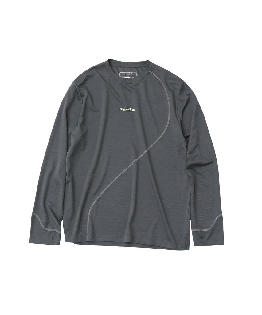 EMAIEM Curve Seam Long Slee_Charcoal Gray