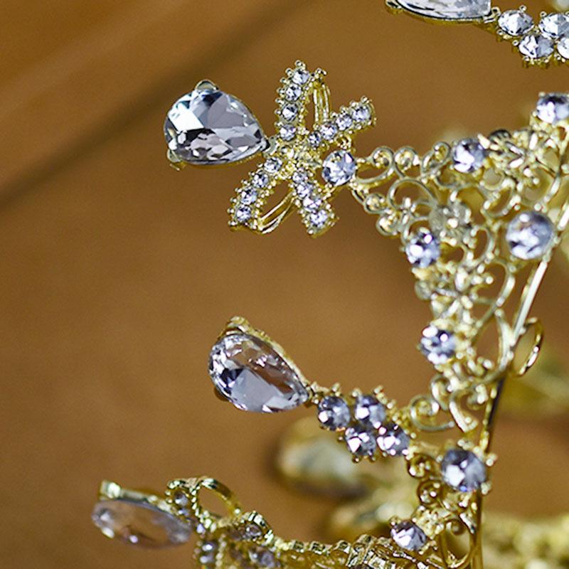 New Crown Tiara for Children Girls  Princess  Performance  Fashion Catwalk Round Crown  Alloy Sweet Hair Accessories