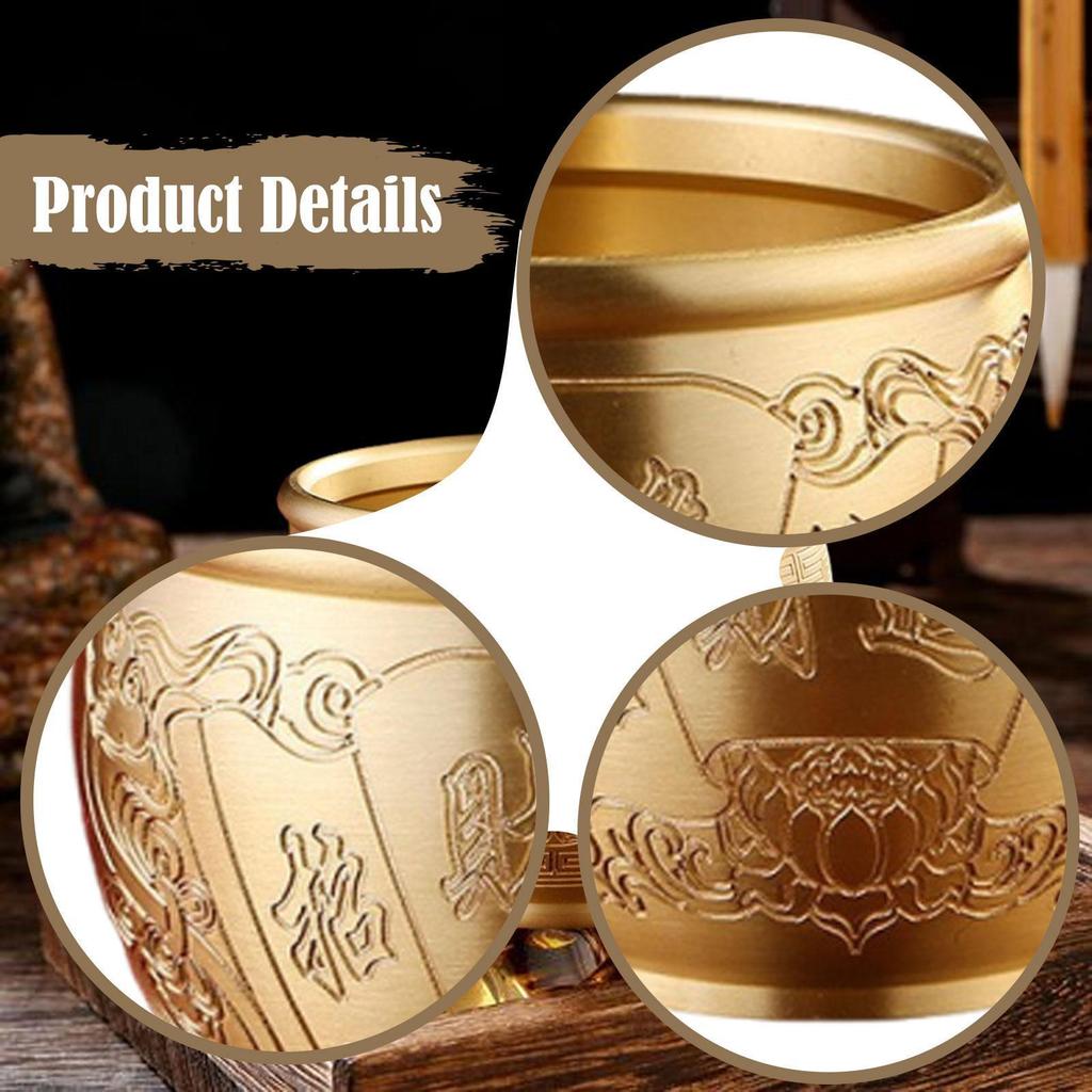 Decorative Feng Shui Table Bowl, Sturdy And Made of Chinese Brass, Symbol Fortune, Ideal for A .