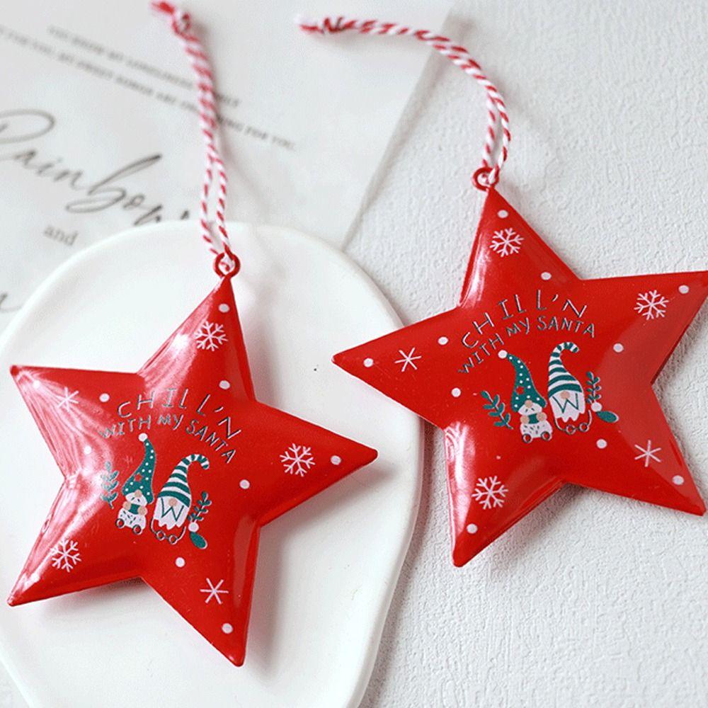 Retro Christmas Tree Pendant DIY Iron Love Star Pendant Exquisite Nordic Style Xmas Tree Hanging Pendant