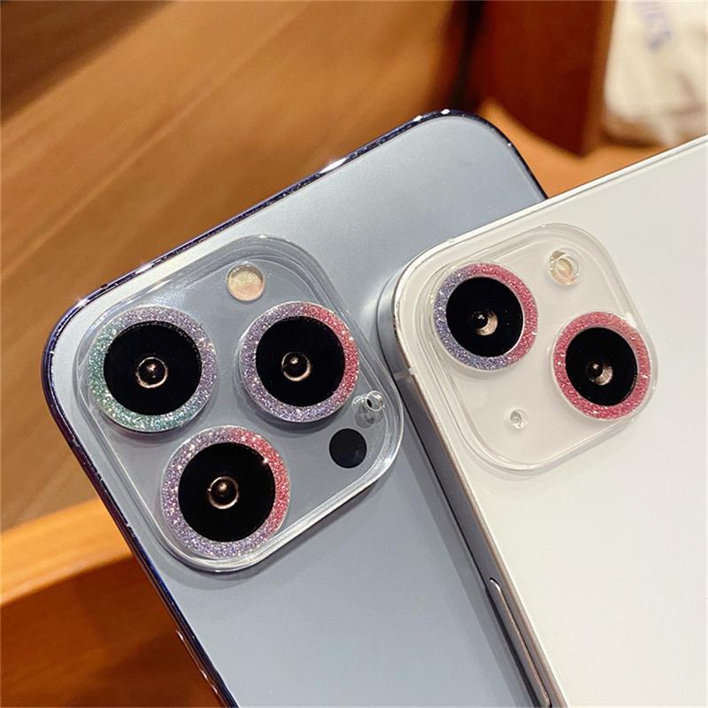 Glitzernde Vollabdeckung Kameraobjektivschutz für iPhone 13 12 11 Pro Max Mini 9H gehärtetes Glas Abdeckung iPhone 13 Kamera Aufkleber Kappe