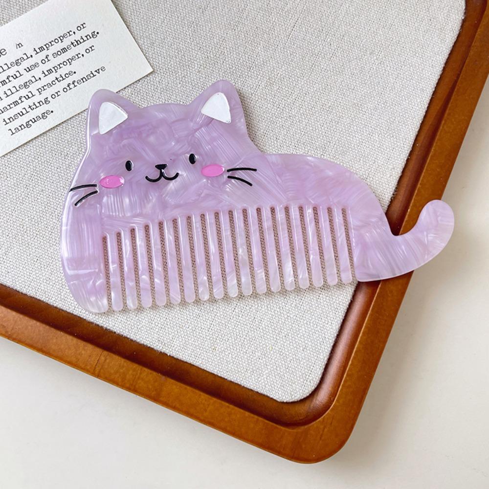 Cat Shaped Acetate Comb Wide Toothed Lovely Makeup Comb Hair Accessories Hair Styling Tool Hairdressing Comb Barber Shop Salon