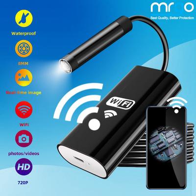 Trådlöst endoskop, IP67 vattentät WiFi boreskopinspektion 2,0 megapixel HD Snake Camera för iPhone, iPad, Samsung och annan smartphone